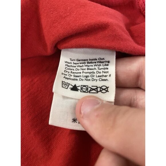 Eddie Bauer Long Sleeve Graphic‎ T-Shirt Mens Red Size Medium Preppy Casual - Picture 8 of 15